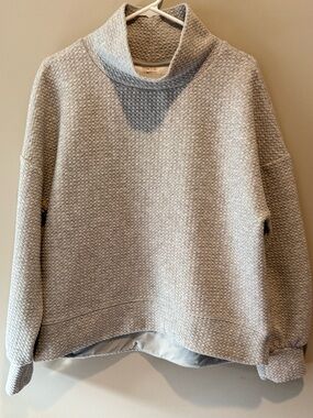 CALIA by Carrie Underwood L Large Gray Cloud Textured Mock Neck Sweatshirt